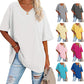 🌷2026 Summer Sale 55% OFF☀️Tankaneo Women's Plus Size V Neck T Shirts Summer Half Sleeve Tees Casual Loose Fit Cotton Tunic Top