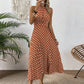 👗New Arrival 50% OFF🍊 Retro Polka Dot Halter Dress – Flowy Pleated Skirt & High Waist – Flattering & Breezy 🍋