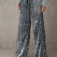 🎁New arrival 50% OFF💥Women's Sequin Sparkle Wide Leg Pants with Elastic Waistband