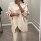 💗LAST DAY SALE 60% OFF⚡Women's 2-piece set – Asymmetrical sweater + wide-leg pants, relaxed fit and soft fabric, ultra comfortable 👚✨