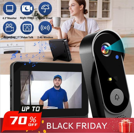 📺 LIMITED-TIME 50% OFF! ⏰Doorbell Camera with Screen – Live View, Two-way Talk, Night Vision 🔔
