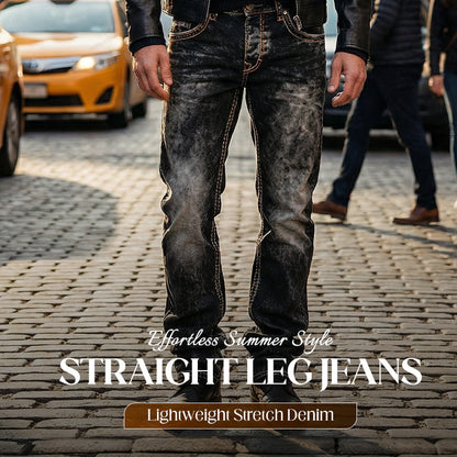 📢📢50% OFF !!!⏰☀️Men's Summer Stretch Denim Jeans | Minimalist Slim Fit | Comfortable Everyday Wear