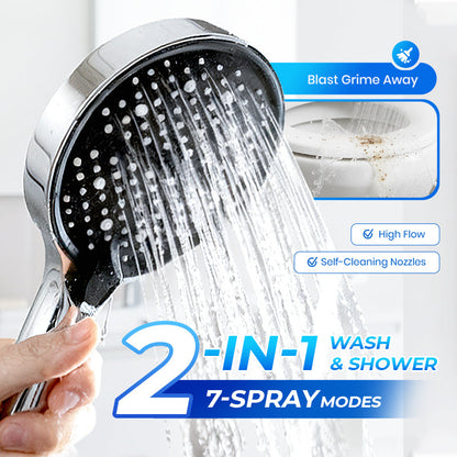 📢📢50% OFF !!!⏰🚿High-Pressure Adjustable Rainfall Shower Head - 360° Adjustable Angle, Easy-Clean Nozzles & Universal Fit for Refreshing Showers💦📦