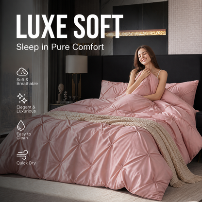 💗LIMITED-TIME 50% OFF! ⚡Bedsure Soft Pintuck Duvet Set