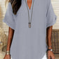 🎁New Arrival 50% OFF💥Women's Plain Short Sleeve Blouse, Casual Solid Color Top for Daily Wear