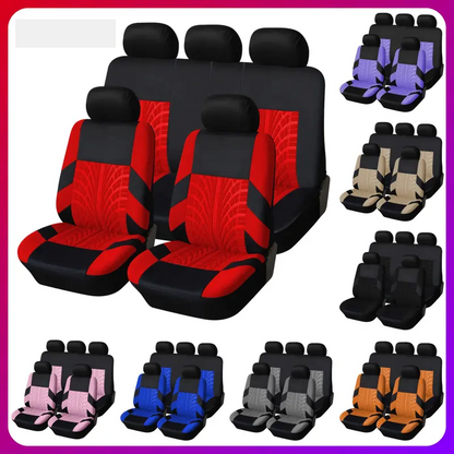 ⏳🔥LIMITED-TIME 50% OFF! ⏰Car Seat Covers for 5 Seats Universal, Fabric Breathable Car Front & Rear Seat Protectors, Airbag Compatible, Full Protection, Fits Most Cars Trucks Vans SUVs, Red Gray Black Blue Seat Covers