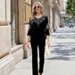🎁New arrival 50% OFF💥Women's Velvet Rhinestone Top & Pants Set