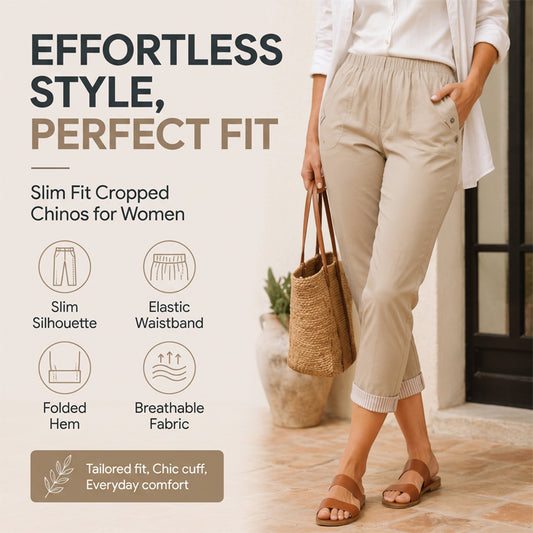 🎁New Arrival 52% OFF💥Women Casual Slim Fit Cropped Pants