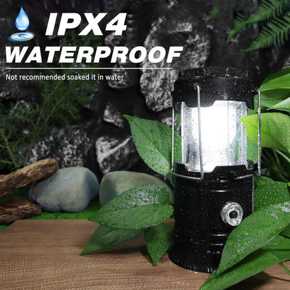 ⭐50% OFF!📢 ⛺️Solar Camping Lantern- Rechargeable LED Lights, Magnetic Base & Foldable Hanging Hook- Collapsible Lamp Battery Powered ✨