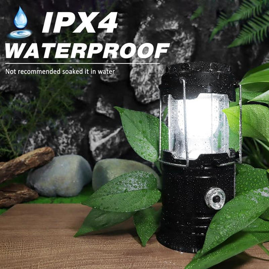 ⭐50% OFF!📢 ⛺️Solar Camping Lantern- Rechargeable LED Lights, Magnetic Base & Foldable Hanging Hook- Collapsible Lamp Battery Powered ✨