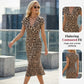 👗New arrival 50% OFF!🥰Women's V-Neck Leopard Print Dress