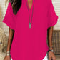🎁New Arrival 50% OFF💥Women's Plain Short Sleeve Blouse, Casual Solid Color Top for Daily Wear