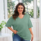 🌷2026 Summer Sale 55% OFF☀️Tankaneo Women's Plus Size V Neck T Shirts Summer Half Sleeve Tees Casual Loose Fit Cotton Tunic Top