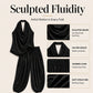 Sleeveless Cowl Neck Jumpsuit – Halter, Wide-Leg, Elegant