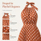 👗New Arrival 50% OFF🍊 Retro Polka Dot Halter Dress – Flowy Pleated Skirt & High Waist – Flattering & Breezy 🍋