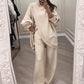 💗LAST DAY SALE 60% OFF⚡Women's 2-piece set – Asymmetrical sweater + wide-leg pants, relaxed fit and soft fabric, ultra comfortable 👚✨