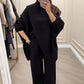 💗LAST DAY SALE 60% OFF⚡Women's 2-piece set – Asymmetrical sweater + wide-leg pants, relaxed fit and soft fabric, ultra comfortable 👚✨