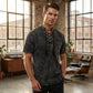 🎉LAST DAY SALE 57% OFF⚡👕Men Gothic Retro T-Shirt, Lace-up V-neck, Linen Pocket