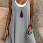⏰ Summer Hot Sale 50% OFF 💃 Women's Casual Loose Sleeveless Fake Two-Piece Tank Dress – Layered Look, One-Piece Ease & Effortlessly Cool 🌸✨