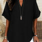 🎁New Arrival 50% OFF💥Women's Plain Short Sleeve Blouse, Casual Solid Color Top for Daily Wear