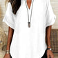 🎁New Arrival 50% OFF💥Women's Plain Short Sleeve Blouse, Casual Solid Color Top for Daily Wear