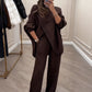 💗LAST DAY SALE 60% OFF⚡Women's 2-piece set – Asymmetrical sweater + wide-leg pants, relaxed fit and soft fabric, ultra comfortable 👚✨