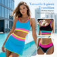 💗LAST DAY SALE 50% OFF🌼Color Block Patchwork Nylon Sporty 3-Piece Bikini Set - High Waisted & Tummy Control Swimsuit👙🌈