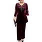 🎁New arrival 50% OFF💥Women's Velvet Rhinestone Top & Pants Set