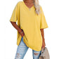 🌷2026 Summer Sale 55% OFF☀️Tankaneo Women's Plus Size V Neck T Shirts Summer Half Sleeve Tees Casual Loose Fit Cotton Tunic Top