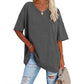 🌷2026 Summer Sale 55% OFF☀️Tankaneo Women's Plus Size V Neck T Shirts Summer Half Sleeve Tees Casual Loose Fit Cotton Tunic Top