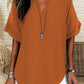 🎁New Arrival 50% OFF💥Women's Plain Short Sleeve Blouse, Casual Solid Color Top for Daily Wear