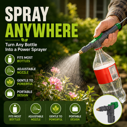 🌿2026 HOT SALE🥳50K+ SOLD!✨ Manual Drink Bottle Sprayer with Adjustable Nozzle‑Portable DIY Garden Spray Tool, Fits Standard Plastic Bottles for Plant Watering, Fertilizing & Pest Control