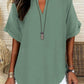 🎁New Arrival 50% OFF💥Women's Plain Short Sleeve Blouse, Casual Solid Color Top for Daily Wear