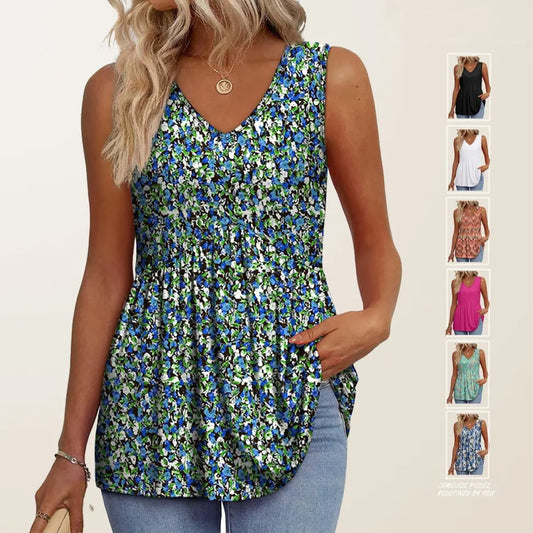 🎁New arrival 50% OFF💥Women Dressy Sleeveless V Neck Babydoll Tank Tops