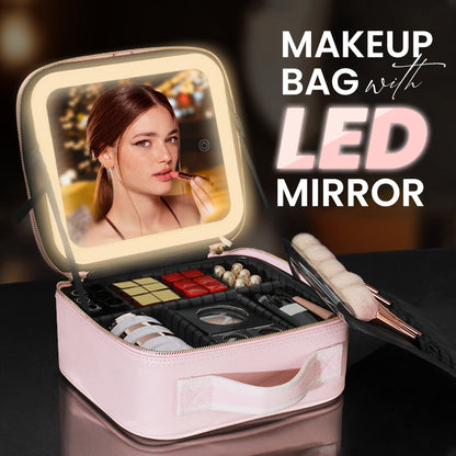 ✨ 53% OFF & Free Shipping ✨ Flawless Makeup Anywhere – Portable LED Mirror Makeup Bag! ✨