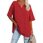 🌷2026 Summer Sale 55% OFF☀️Tankaneo Women's Plus Size V Neck T Shirts Summer Half Sleeve Tees Casual Loose Fit Cotton Tunic Top