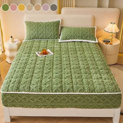 📢📢50% OFF !!!⏰WARM FITTED BED SHEET - Brushed Flannel & Deep Pocket (Up to 40cm), Non-Slip Corners for All-Season Comfort❄️🛌
