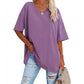 🌷2026 Summer Sale 55% OFF☀️Tankaneo Women's Plus Size V Neck T Shirts Summer Half Sleeve Tees Casual Loose Fit Cotton Tunic Top