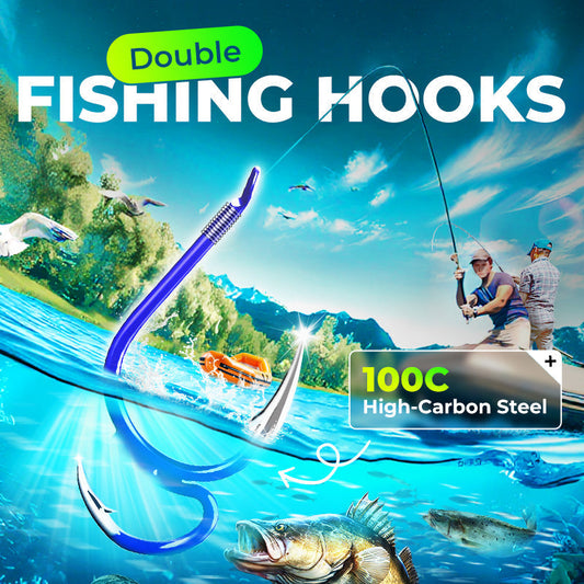 🎣 50% OFF NOW ✨ Ultra-Sharp Double Fishing Hooks — Strong Hold, More Catches 🐟