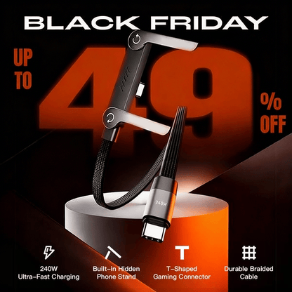 🎉BUY MORE SAVE MORE🎁⚡️240w super fast charging📱Invisible Holder Charger Cable with Stand