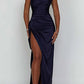 🎁New arrival 57% OFF💥Fits Your Curves Satin One Shoulder Drape Slit Maxi Dress