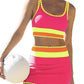 💗LAST DAY SALE 50% OFF🌼Color Block Patchwork Nylon Sporty 3-Piece Bikini Set - High Waisted & Tummy Control Swimsuit👙🌈