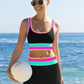 💗LAST DAY SALE 50% OFF🌼Color Block Patchwork Nylon Sporty 3-Piece Bikini Set - High Waisted & Tummy Control Swimsuit👙🌈