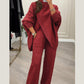 💗LAST DAY SALE 60% OFF⚡Women's 2-piece set – Asymmetrical sweater + wide-leg pants, relaxed fit and soft fabric, ultra comfortable 👚✨