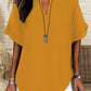🎁New Arrival 50% OFF💥Women's Plain Short Sleeve Blouse, Casual Solid Color Top for Daily Wear
