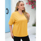 🌷2026 Summer Sale 55% OFF☀️Tankaneo Women's Plus Size V Neck T Shirts Summer Half Sleeve Tees Casual Loose Fit Cotton Tunic Top