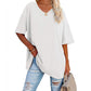 🌷2026 Summer Sale 55% OFF☀️Tankaneo Women's Plus Size V Neck T Shirts Summer Half Sleeve Tees Casual Loose Fit Cotton Tunic Top