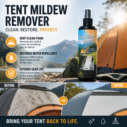 🥳2026 HOT SALE🥳💞50K+ SOLD!🧴✨ 53% OFF! Outdoor Mildew Stain Cleaner – Spray on, wipes off mold instantly. Eco‑friendly, won‘t ruin waterproofing. Tent, awning, shower curtain – all like new! 🏕️💪