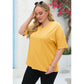 🌷2026 Summer Sale 55% OFF☀️Tankaneo Women's Plus Size V Neck T Shirts Summer Half Sleeve Tees Casual Loose Fit Cotton Tunic Top