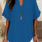 🎁New Arrival 50% OFF💥Women's Plain Short Sleeve Blouse, Casual Solid Color Top for Daily Wear